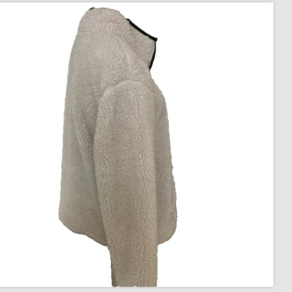 No Boundaries Womens White Sherpa Recycled Polyester Pullover Hoodie XXL Winter - Picture 3 of 11